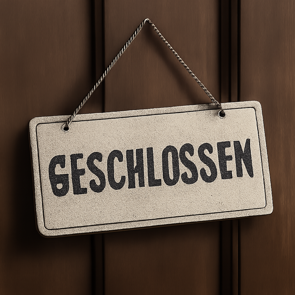 Türschild geschlossen
